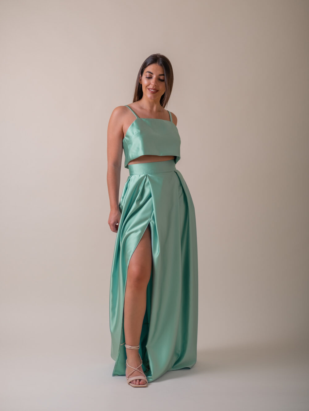 conjunto verde água