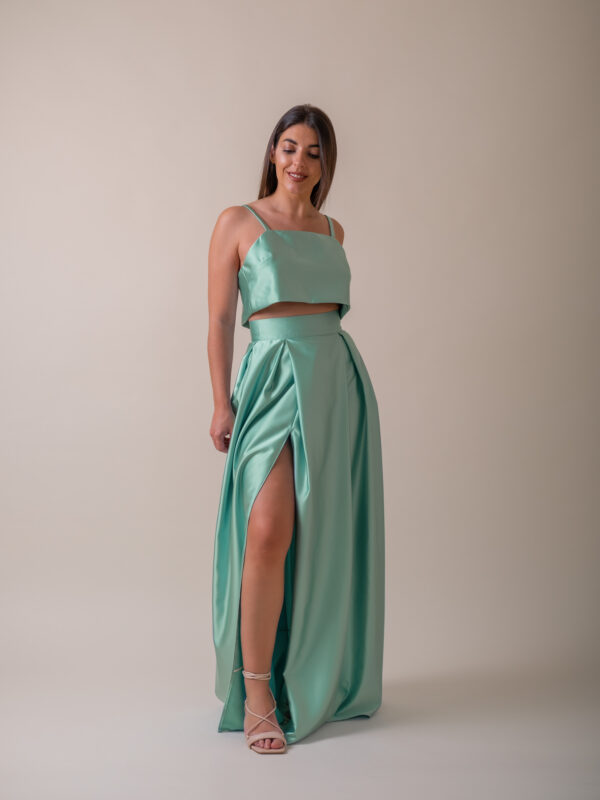 conjunto verde água